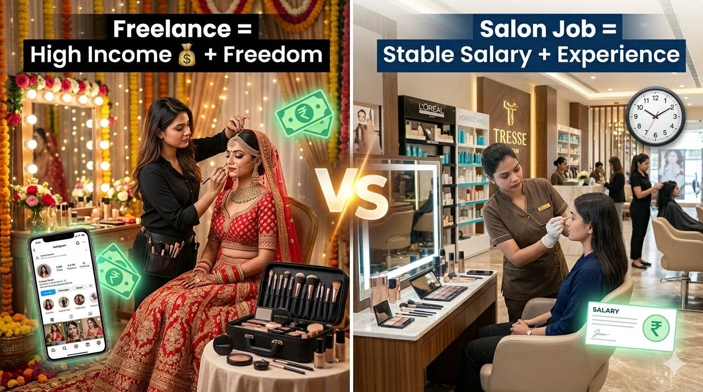 Freelance Makeup Artist vs Salon Job in India