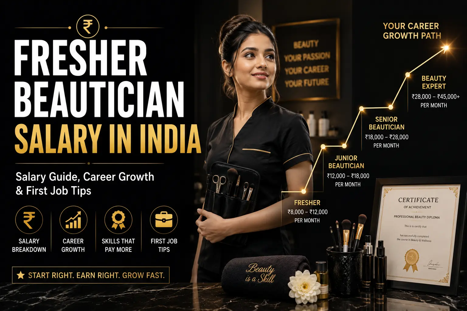 Fresher Beautician Salary in India – What Beginners Actually Earn